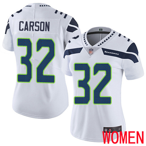 Seattle Seahawks Limited White Women Chris Carson Road Jersey NFL Football #32 Vapor Untouchable